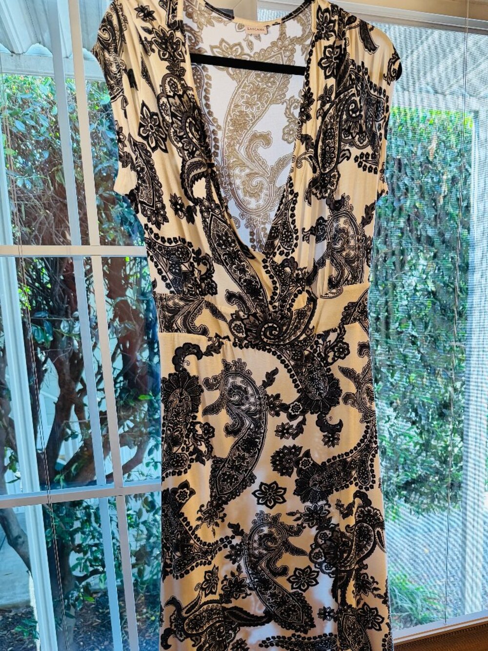 Lascana Black & White Paisley Handkerchief Hem Dress